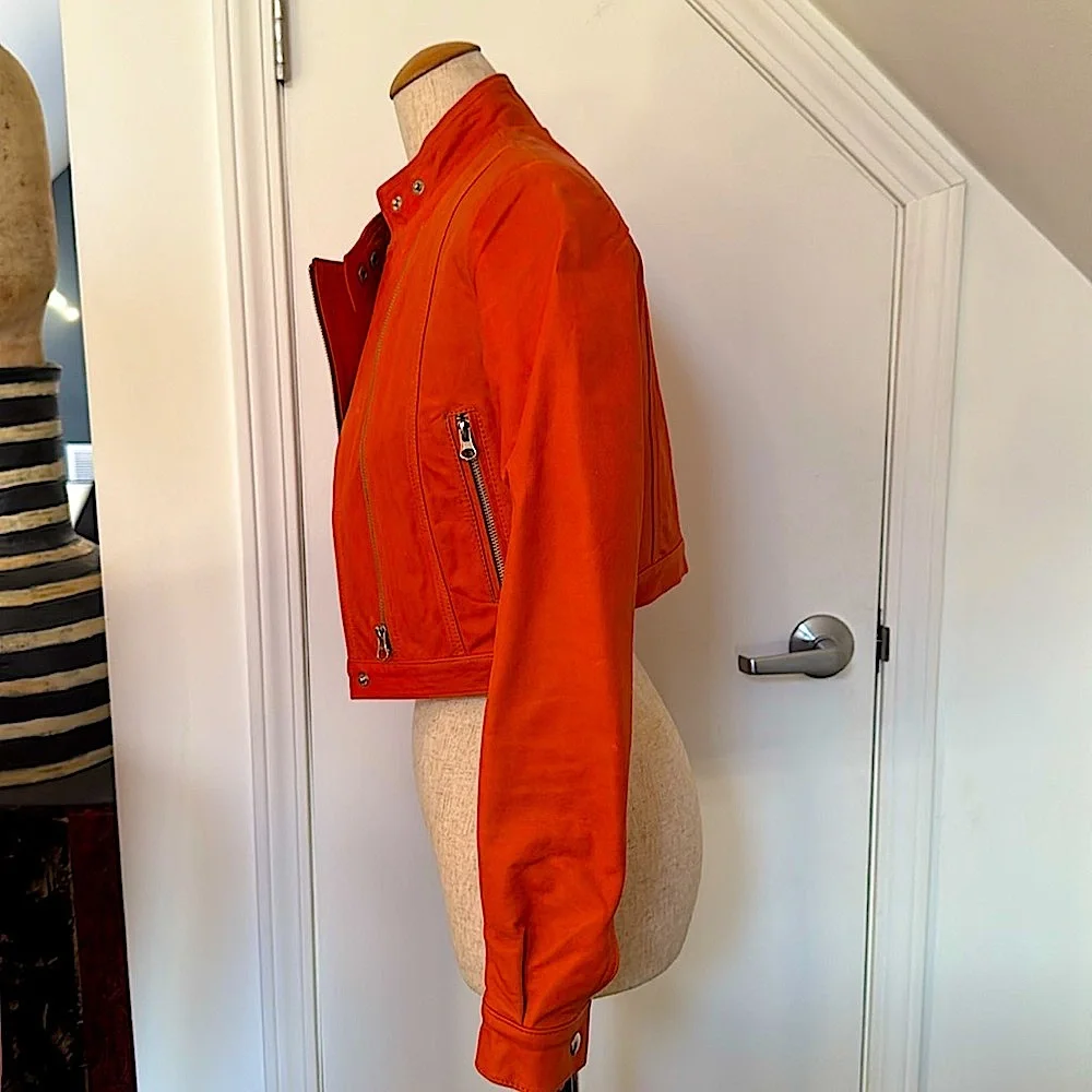 NWOT!! Cropped Leather Moto Jacket!!! - Picture 2 of 7